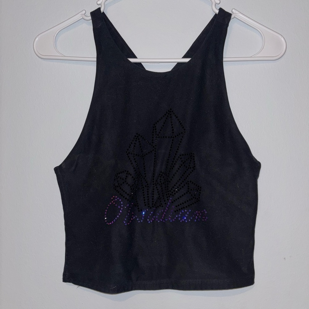 Abercrombie & Fitch "Obsidian" Crystal Crop Stop Cross Straps